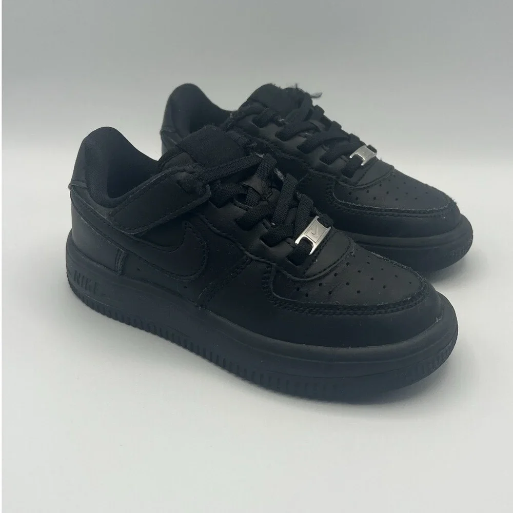 2024 Nike Air Force 1 Low Black Hook & Loop Slip Ons - Toddler Size 10 USED